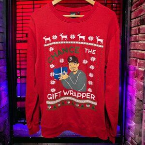 Chance The Gift Wrapper Freakin Tees X-Mas Crewneck, Large
